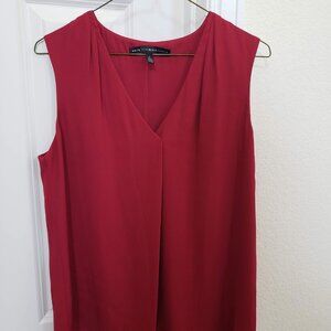 White House Black Market burgundy sleeveless blouse